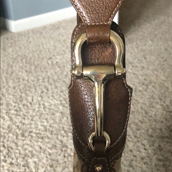 RARE Gucci brown canvas horse-bit hobo - Picture 2 of 8